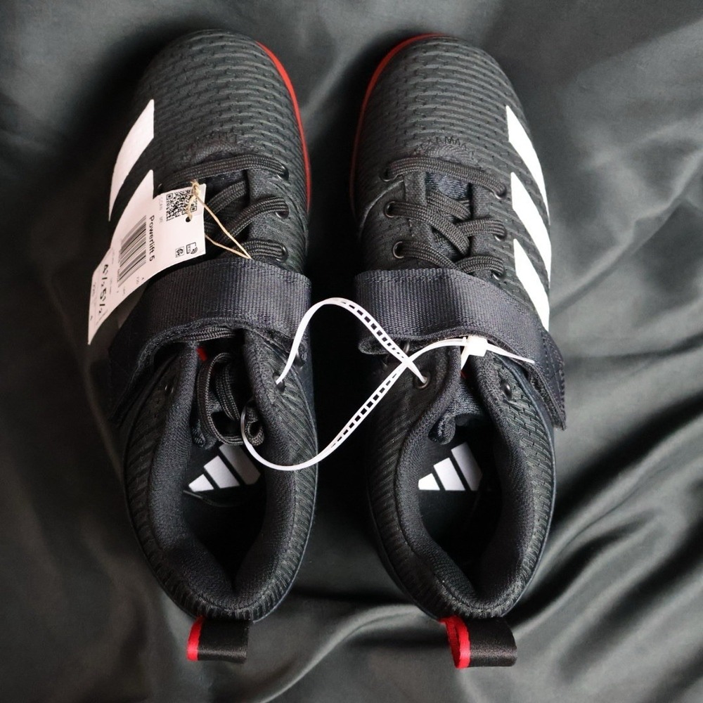 Adidas Powerlift 5 IH8238 Black Pure Ruby Weightlifting Shoes Mens Sz 4.5 - Picture 4 of 9